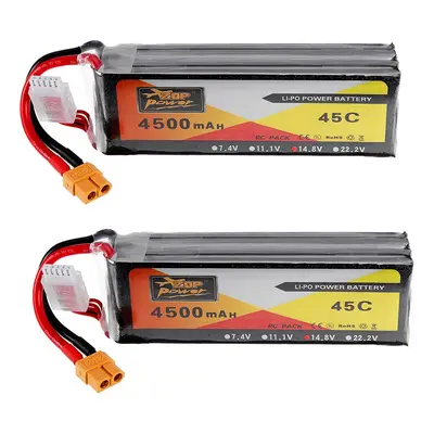 Bateria Lipo 4S 45C 14.8V 4500mAh ZOP Power com conector XT60 para Carro RC Barco Quadricóptero 