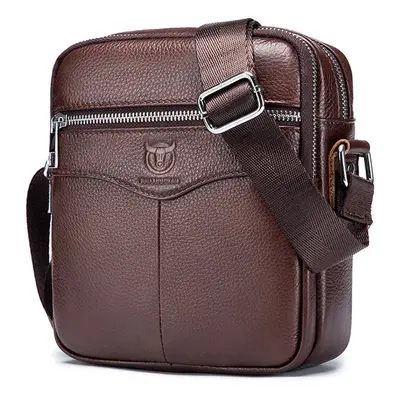 BULLCAPTAI Bolsa de Ombro de Couro Genuíno Masculina Bolsa Mensageiro de Couro de Vaca Moda Masc