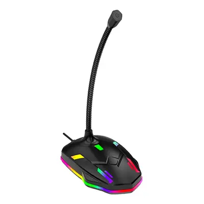 Microfone para jogos M9 USB RGB Microfone de vídeo para computador Cancelamento de ruído Captura