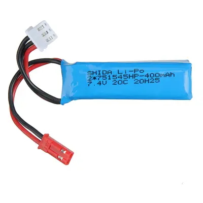 Bateria LiPo 7.4V 400mAh 20C 2S com plug JST para carro RC Wltoys P929 P939 K979 K989 K999 K969