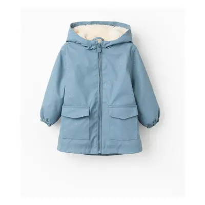 Parka de Borracha com Capuz para Bebé Menina, Azul