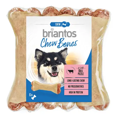 Briantos Chew Bones com tendão de boi para cães - 6 x 12 cm (330 g)