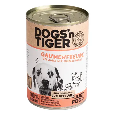 Dogs'n Tiger Adult 12 x 400 g - Pack económico - Aves e batata-doce