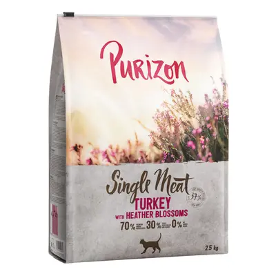 Purizon Single Meat Peru com flor de urze ração para gatos - 2,5 kg