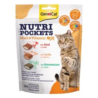 GimCat Nutri Pockets snacks para gatos - Mistura de malte e vitaminas (3 x 150 g) - Pack económi