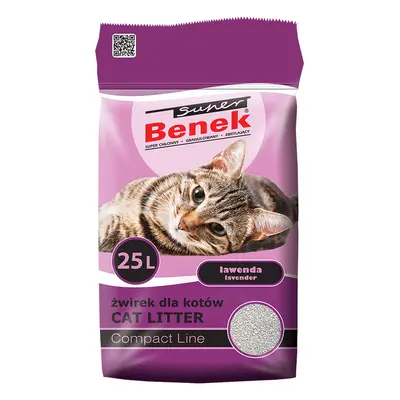 Super Benek Compact Alfazema areia aglomerante para gatos - 25 l (aprox. 21 kg)