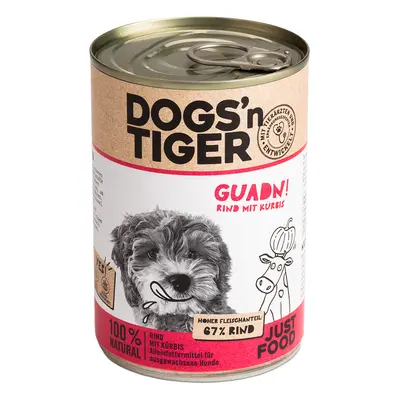 Dogs'n Tiger Adult 12 x 400 g - Pack económico - Vaca e abóbora