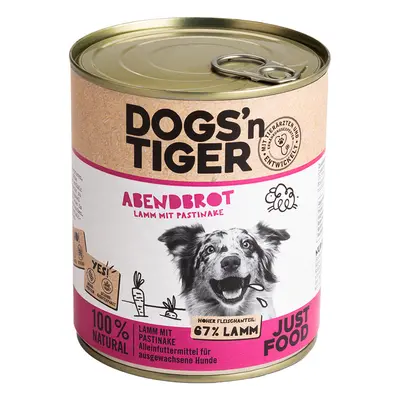 Dogs'n Tiger Adult 6 x 800 g - Cordeiro e pastinaca