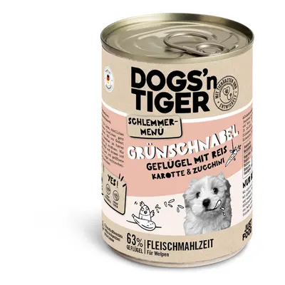 Dogs'n Tiger menu gourmet para cães 6 x 400 g - Aves com arroz integral, cenouras e curgete (Jun