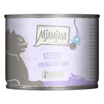 MjAMjAM Kitten 24 x 200 g - Pack económico - Vitela requintada com óleo de salmão