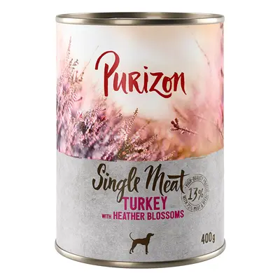 Purizon Single Meat 12 x 400 g - Pack económico - Peru com flores de urze