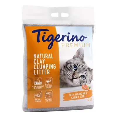 Tigerino Premium areia com aroma a leite de amêndoa e mel - 12 kg