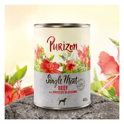 Purizon 140/400 g para cães - Pack de degustação - Single Meat: Vaca com flores de hibisco