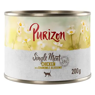 Purizon Single Meat 24 x 200 g - Pack económico - Frango com flores de camomila