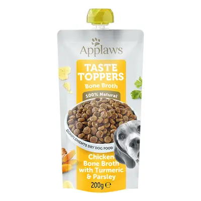 Applaws Taste Toppers em saquetas para cães 6 x 200 ml - Caldo de ossos de frango com curcuma e 