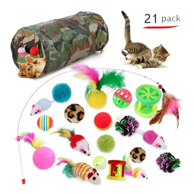 Pet Cat Toy Set Funny Cat Stick Plush Mouse Combination Toy