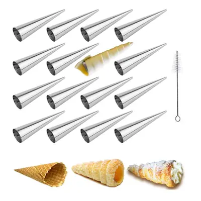 17-in-1 Ice Cream Crispy Mold Set Stainless Steel Cone Crimp Croissant Tool