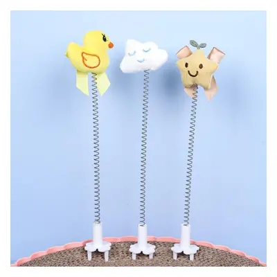 Cats Scratching Board Cartoon Shaker Spring Toys Teaser Cats Stick Pet Supplies, Color: Cartoon 