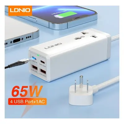 LDNIO 65W USB C Charger 4 Ports USB Output Desktop Power Strip For Laptop/Macbook/1pad/Camera/Ce