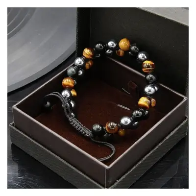 Triple Protection Bracelet - Tiger Eye Onyx and Black Gallstone