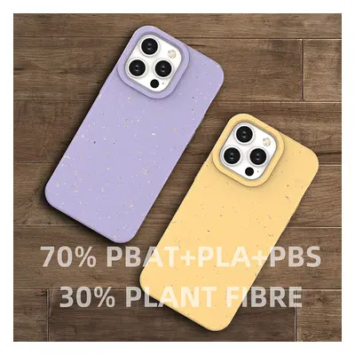 Fully Biodegradable Phone Case for Apple iPhone 14 Pro Max Wheat Straw PLA Eco-friendly PB