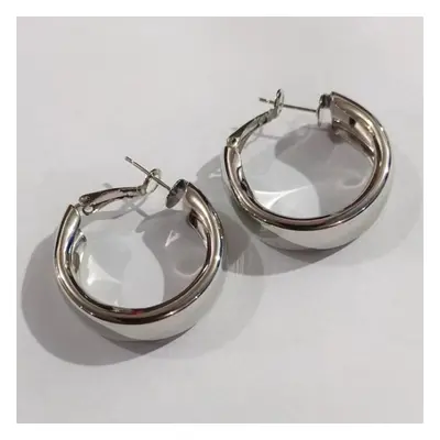 B494 minimalist circular earrings 925 silver ear studs