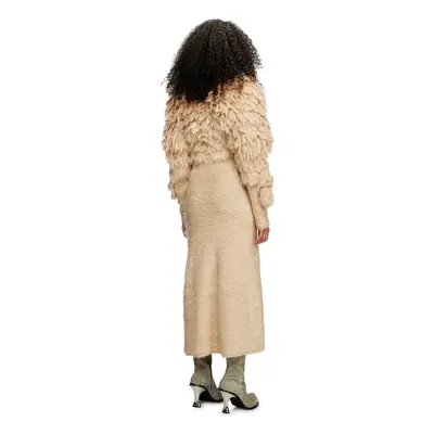 Diesel - Turtleneck dress in shaggy mohair - Dresses - Woman - Beige