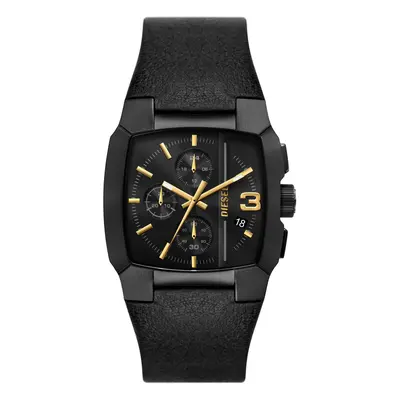 Diesel - Cliffhanger chronograph black leather watch - Timeframes - Man - Black