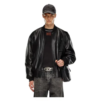 Diesel - Leather bomber jacket - Leather jackets - Man - Black