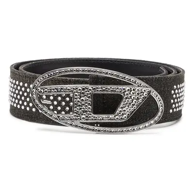 Diesel - Denim and leather belt with rhinestones - Belts - Woman - Black