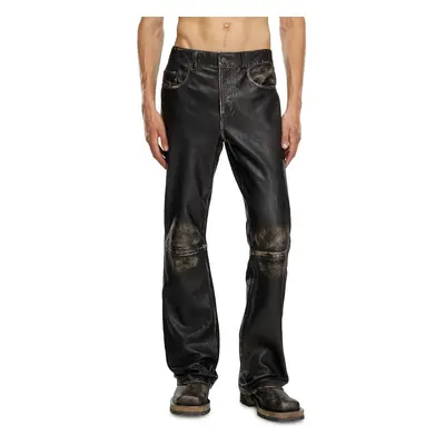 Diesel - Distressed leather pants - Pants - Man - Black