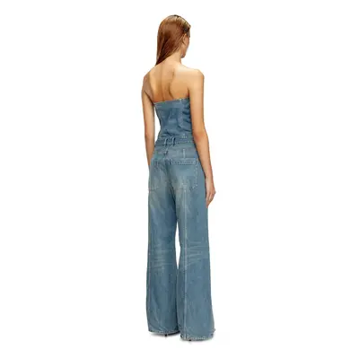 Diesel - Denim strapless jumpsuit - Jumpsuits - Woman - Blue