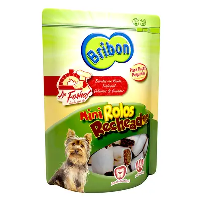 Snacks Para Cão Bribon Ao Forno Mini Rolos Recheados Para Raça Pequena 200g