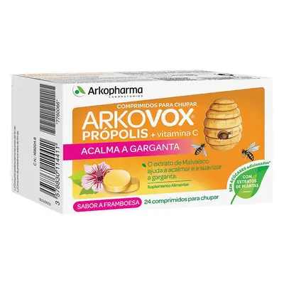 Pastilhas Arkovox Própolis +vitamina C Framboesa 24un