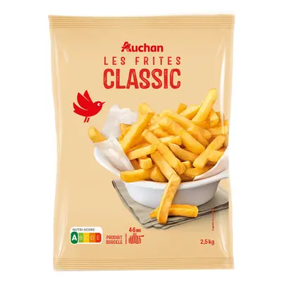 Batata Auchan Pré-fritas Clássicas Com Óleo Girassol 2.5kg