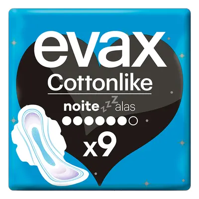 Pensos Higiénicos Cottonlike Noite Com Abas Evax 9 Un