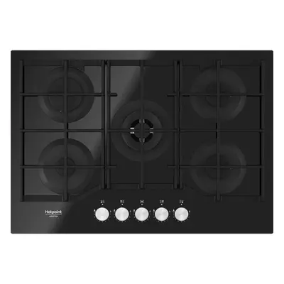 Placa A Gás Natural Hotpoint Hags 72f/bk 5 Queimadores 73cm Preto