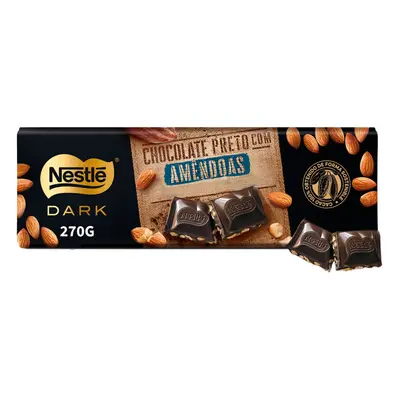 Tablete Nestlé Dark Chocolate Preto Com Amêndoas 270g