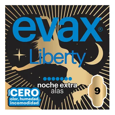 Pensos Higiénicos Evax Liberty Noite Extra Alas 9un