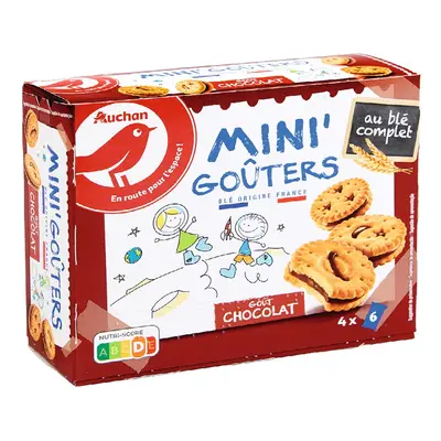 Bolacha Auchan Mini Chocolate 4x6un 168g