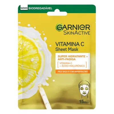 Máscara Rosto Garnier Tecido Vitamina C 28gr