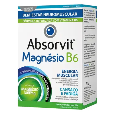 Suplemento Absorvit Magnésio + B6 60 Comprimidos