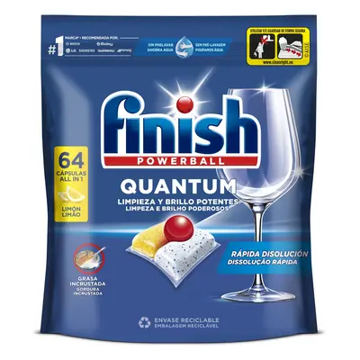 Detergente Loiça Máquina Finish Quantum Limão 64pastilhas