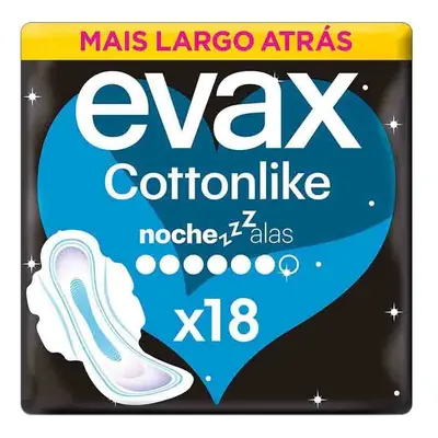 Pensos Higiénicos Cottonlike Noite Plus Com Abas Evax 18 Un