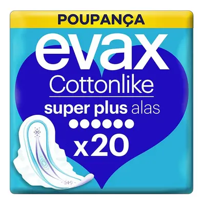 Pensos Higiénicos Cottonlike Super Plus Com Abas Evax 20 Un