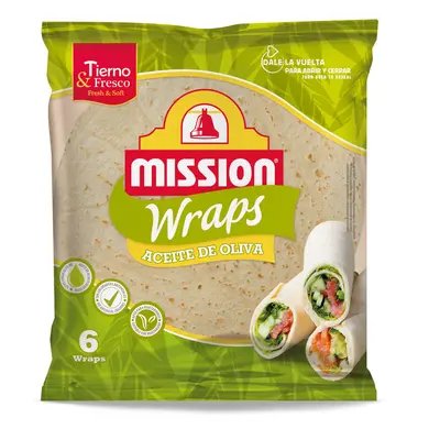 Tortilha Mission De Trigo 100% Azeite Virgem Extra 370g