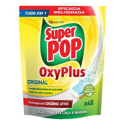 Detergente Máquina Da Loiça Oxyplus Super Pop 45 Doses