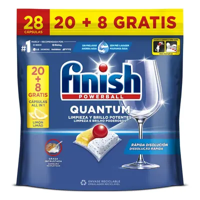 Detergente Loiça Máquina Finish Quantum Limão 28pastilhas