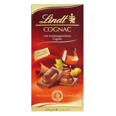 Tablete Lindt Chocolate Licor Cognac 100g