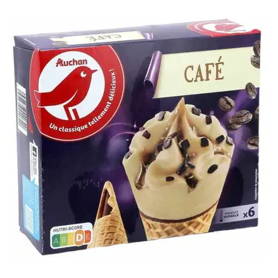 Gelado Cone Auchan Café 6x120ml